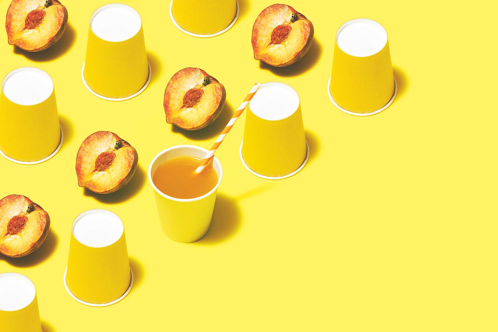 Restaurant table with food and drinks.